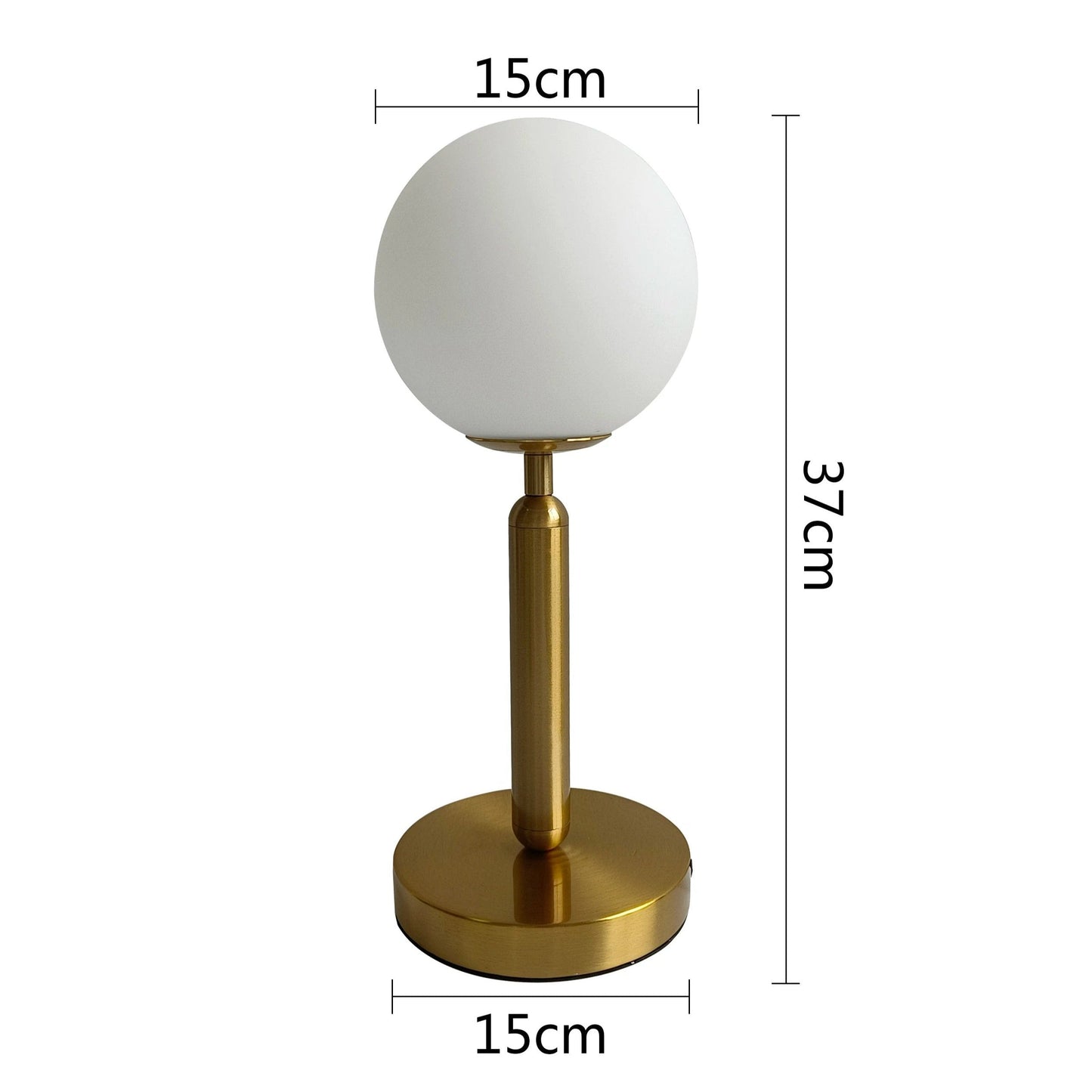 Lampe Boule à Poser en Métal Doré et Verre