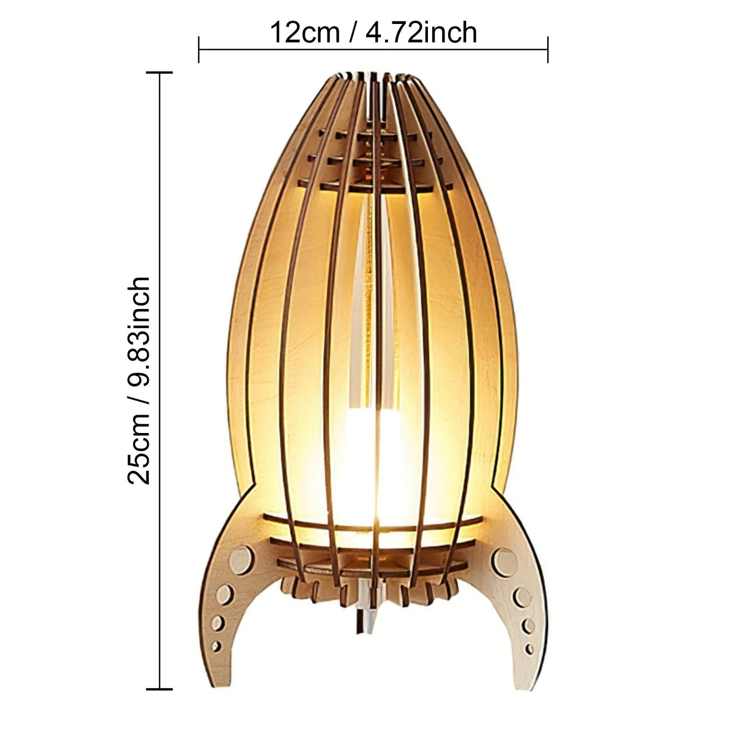 Lampe de Chevet Fusée en Bois pour Enfant