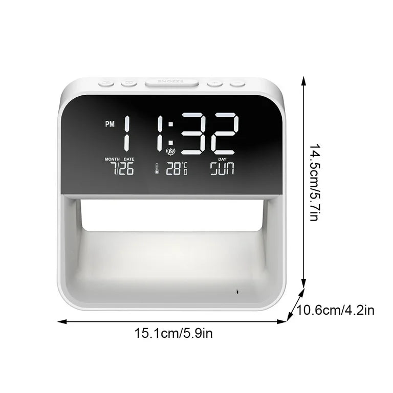 Lampe de Chevet Connectée avec Réveil et Chargeur à Induction