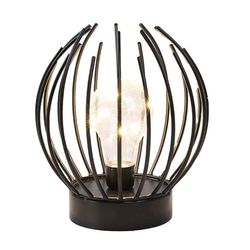 Lampe de Chevet en Métal Noir – Sans Fil à Piles