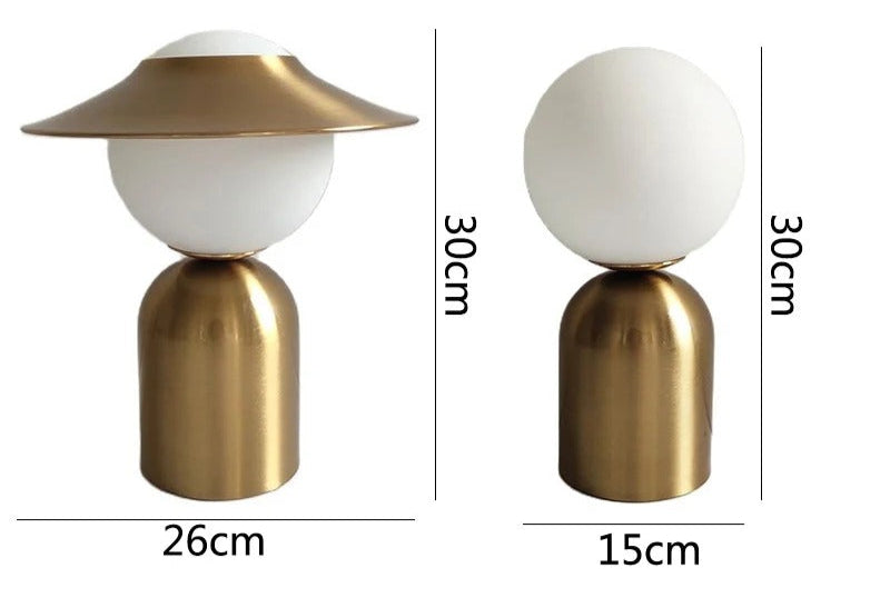 Lampe de Chevet en Laiton avec Boule Lumineuse