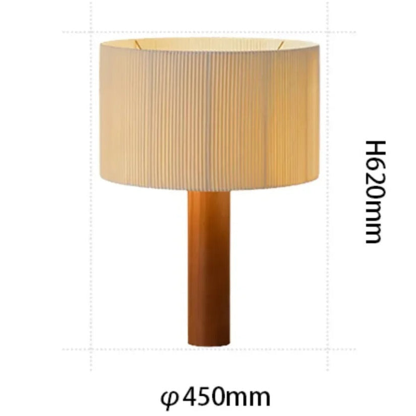 Lampe de chevet en bois massif et abat-jour tissu