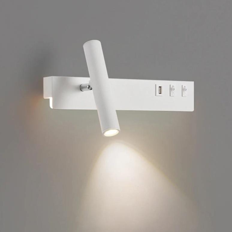 Lampe Liseuse de Chevet en Aluminium avec Port USB