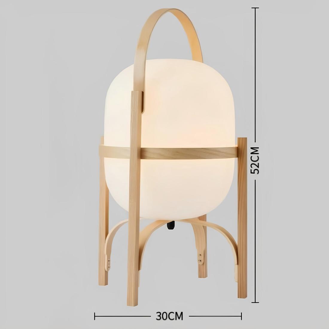 Lampe Pied en Bois Style Japonais