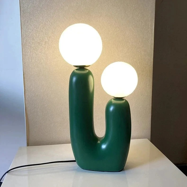 Lampe de Chevet Design Cactus en Résine et Verre