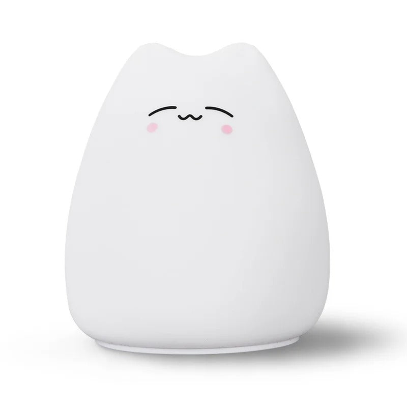 Veilleuse Chat Silicone 7 Couleurs à Piles