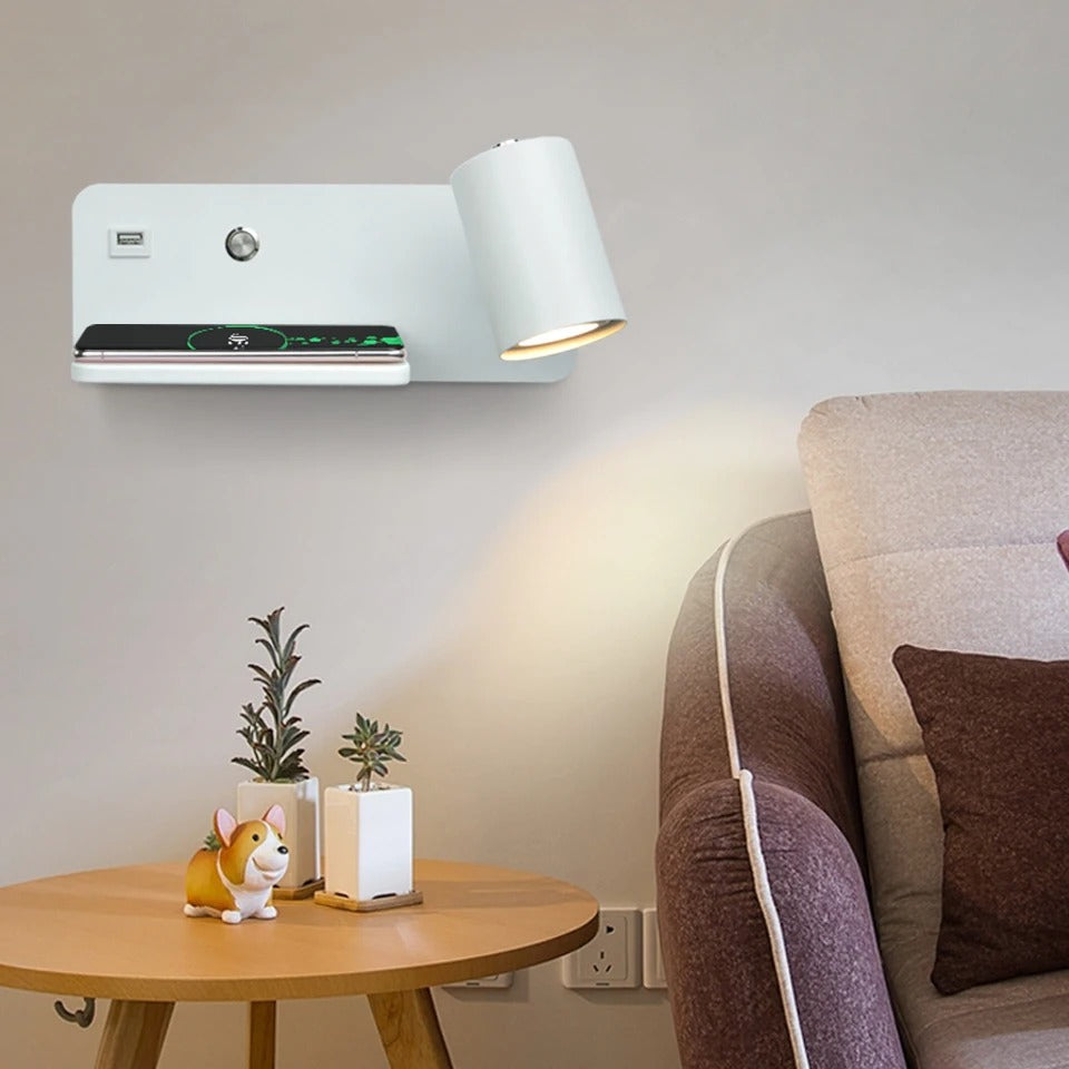 Applique Liseuse Murale avec Chargeur USB et Induction