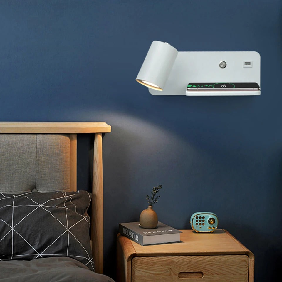 Applique Liseuse Murale avec Chargeur USB et Induction