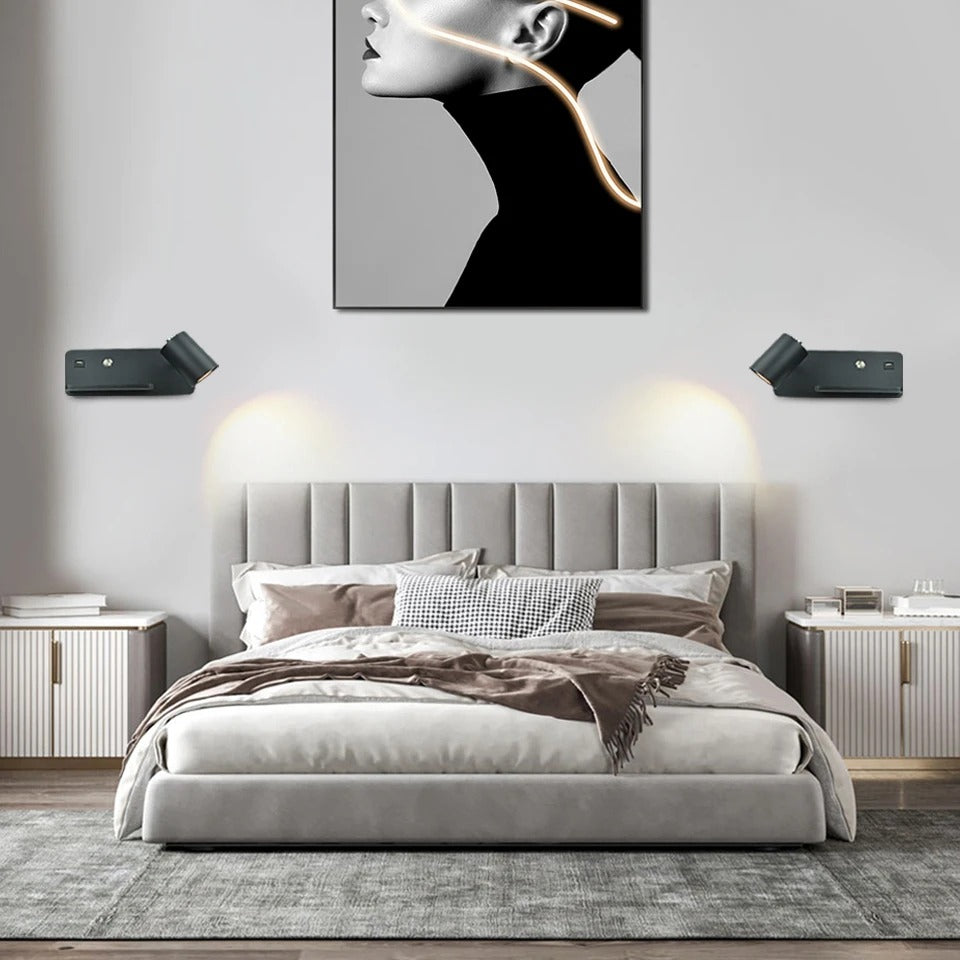 Applique Liseuse Murale avec Chargeur USB et Induction