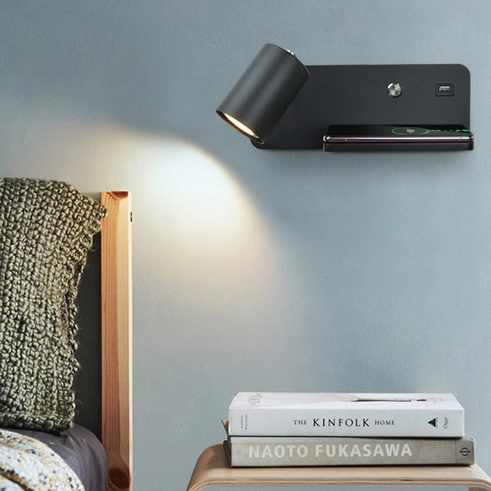 Applique Liseuse Murale avec Chargeur USB et Induction
