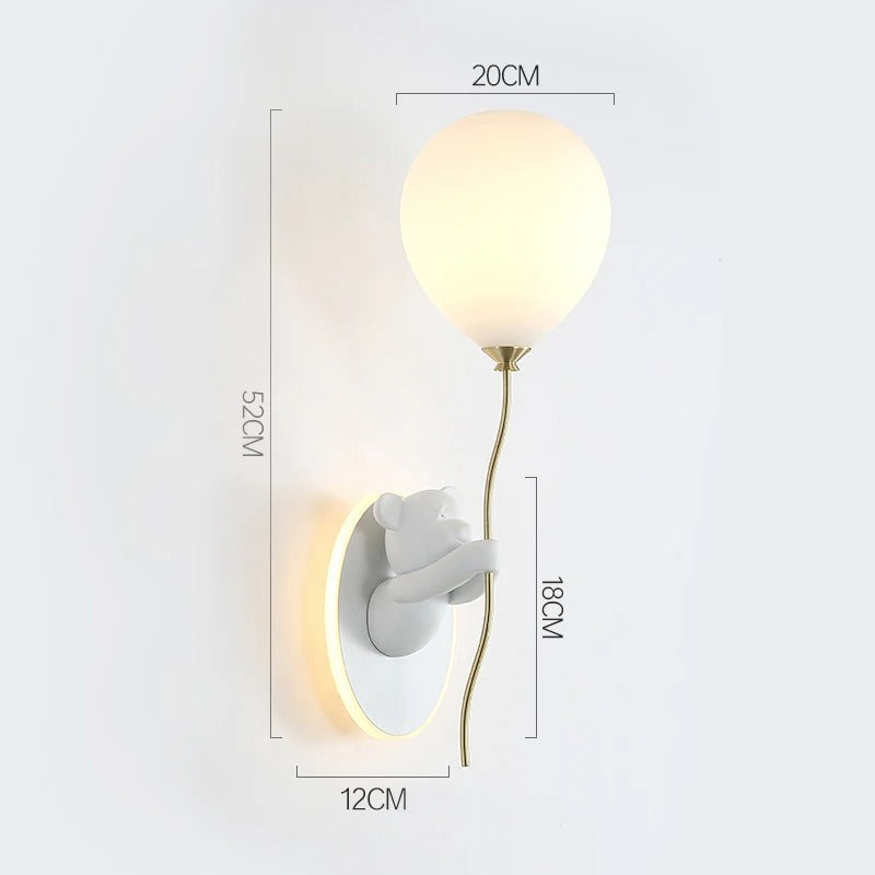 Applique Murale Enfant Ours avec Ballon Lumineux