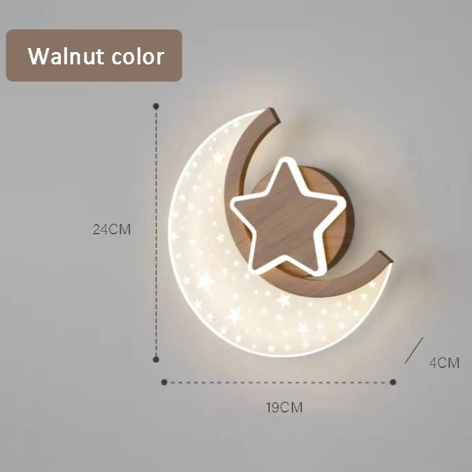 Applique Murale Enfant Lune et Étoiles