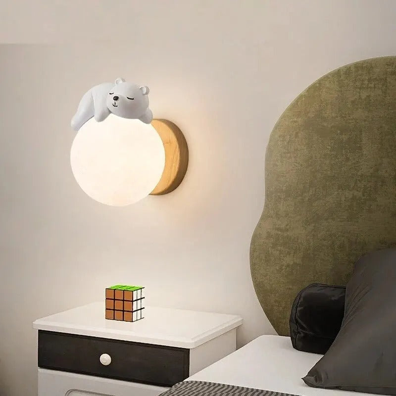 Applique Murale Chambre Bébé Ours ou Lapin en Bois
