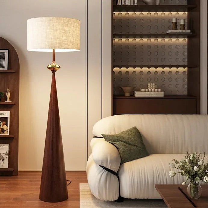 Lampadaire Design en Bois Massif – Pied de Lampe Salon