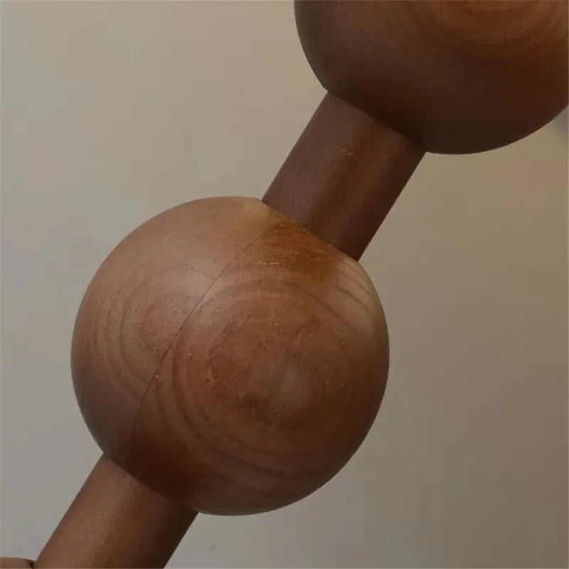 Lampadaire sur Pied en Bois avec Abat-jour Tissu