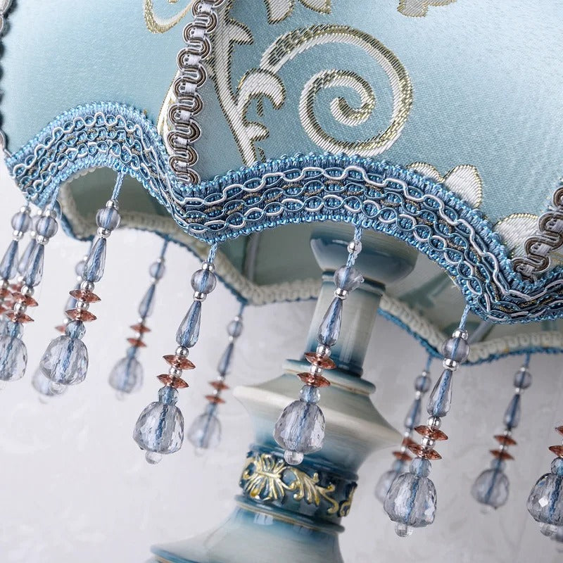 Lampe de Chevet Baroque en Résine et Tissu