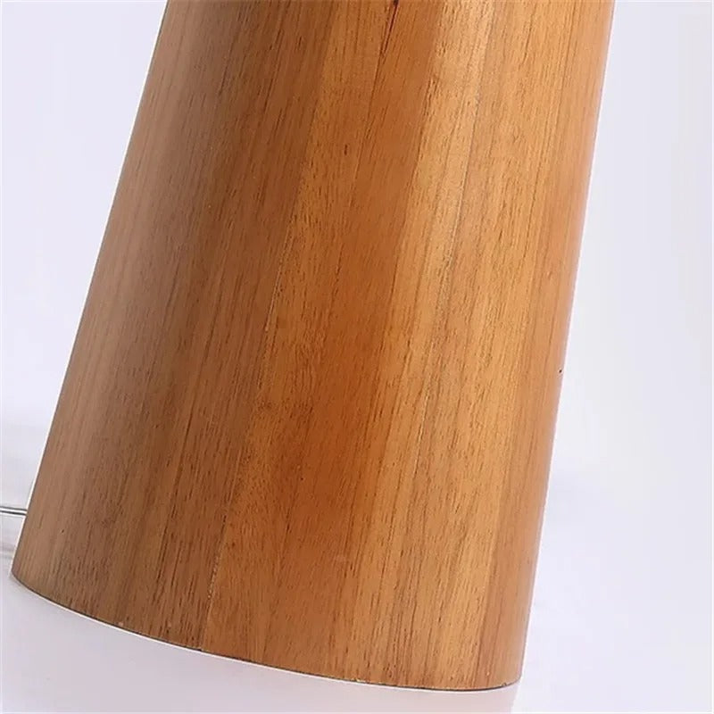 Lampe de chevet en bois naturel avec abat-jour tissu