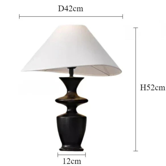 Lampe à poser en bois et tissu – Design épuré noir ou noyer