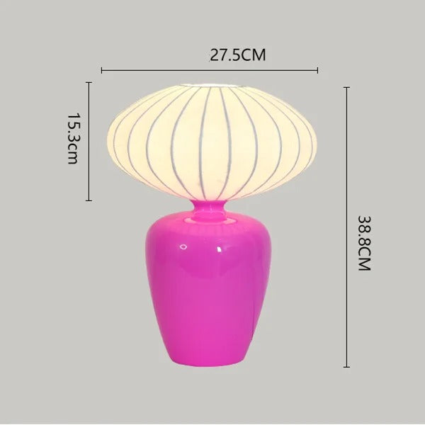 Lampe à Poser en Céramique – Pied Coloré et Abat-jour Tissu