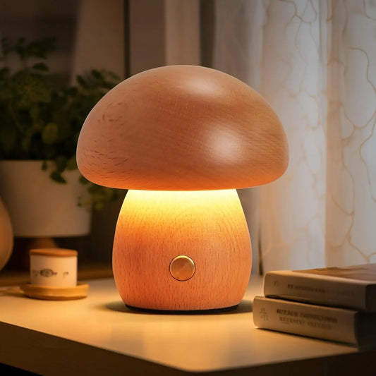 Lampe Champignon en Bois pour Chambre Enfant