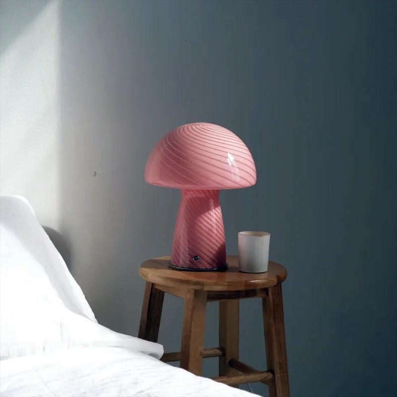 Lampe Champignon en Verre – Lumière Douce et Design