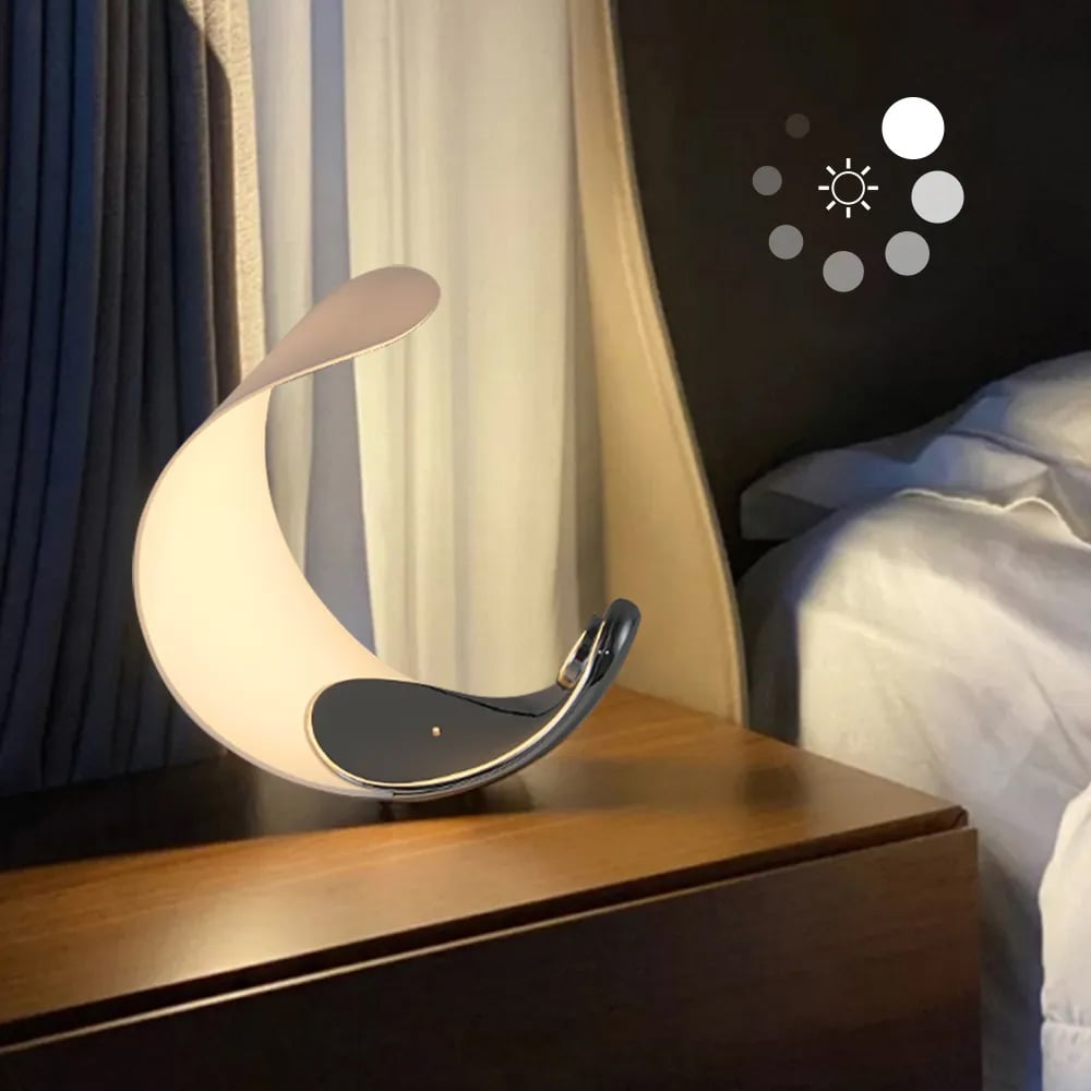 Lampe de Chevet Tactile Design Lune en Aluminium