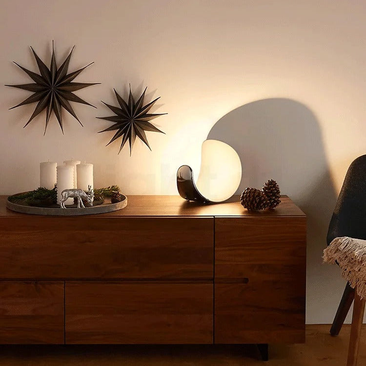 Lampe de Chevet Tactile Design Lune en Aluminium