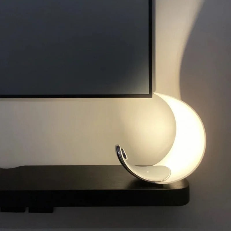 Lampe de Chevet Tactile Design Lune en Aluminium