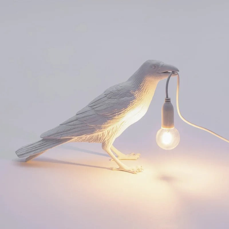 Lampe Corbeau en Résine – Modèle à Poser ou Mural