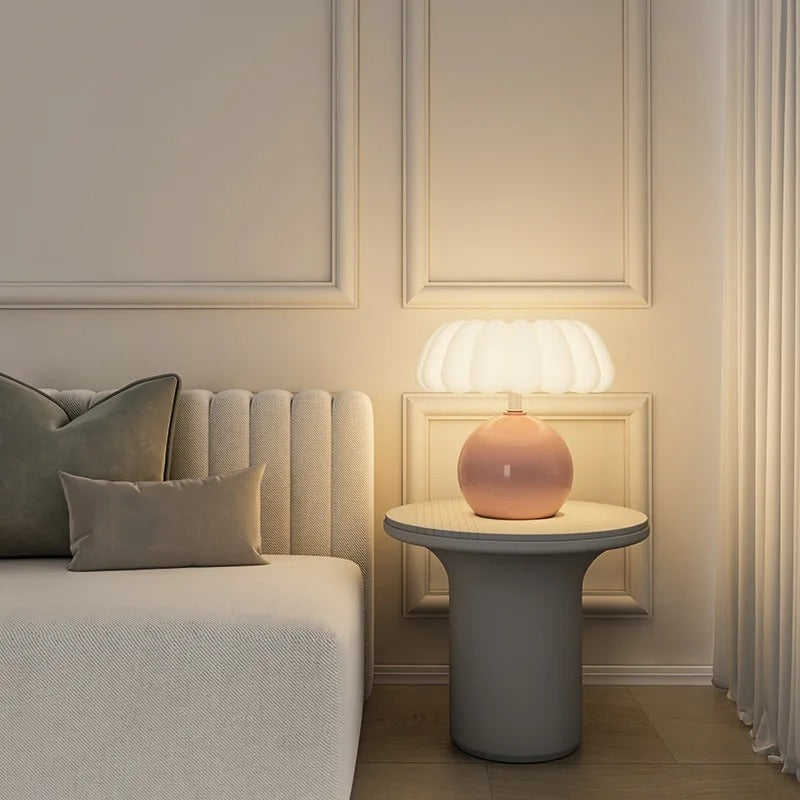 Lampe de Chevet Minimaliste – Pied Blanc ou Rose