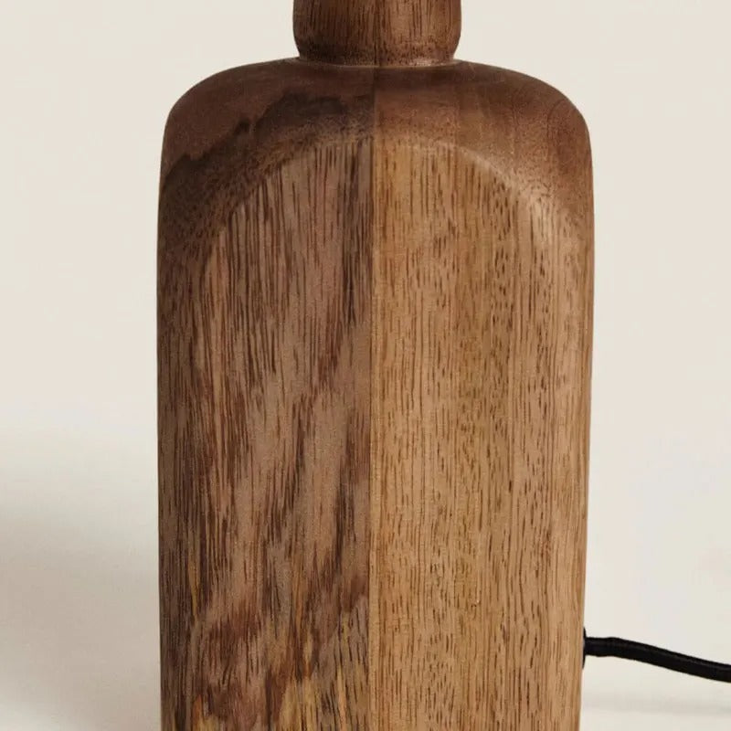 Lampe de Chevet en Bois Naturel Faite Main
