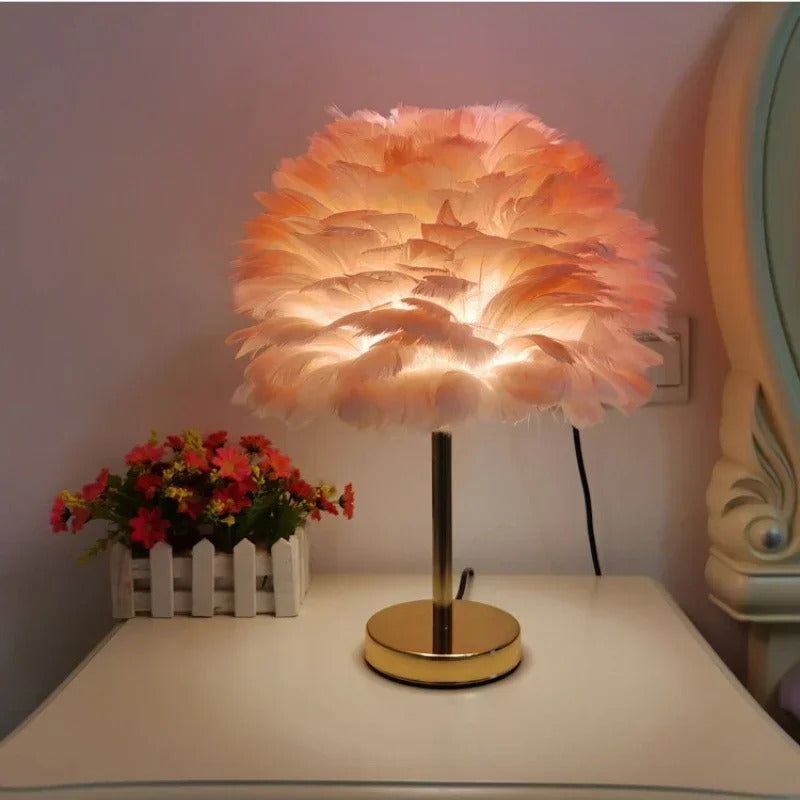 Lampe de Chevet à Plumes – Ambiance Cocooning