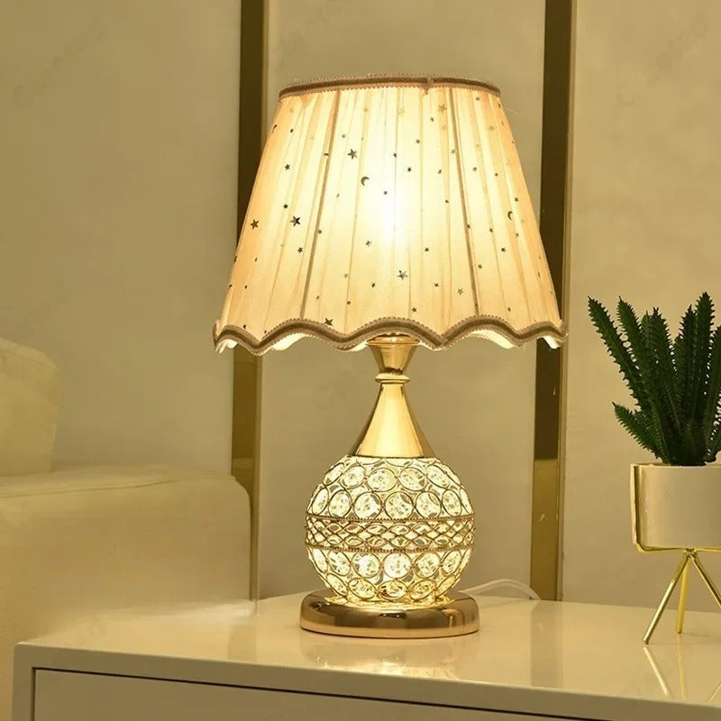 Lampe de Chevet Cristal Dorée – Style et Élégance