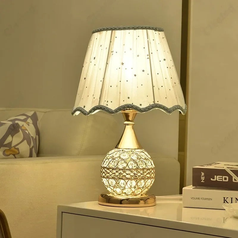 Lampe de Chevet Cristal Dorée – Style et Élégance