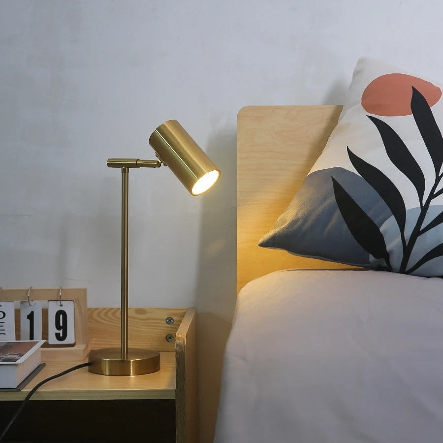 Lampe de Chevet de Lecture en Métal au Design Doré