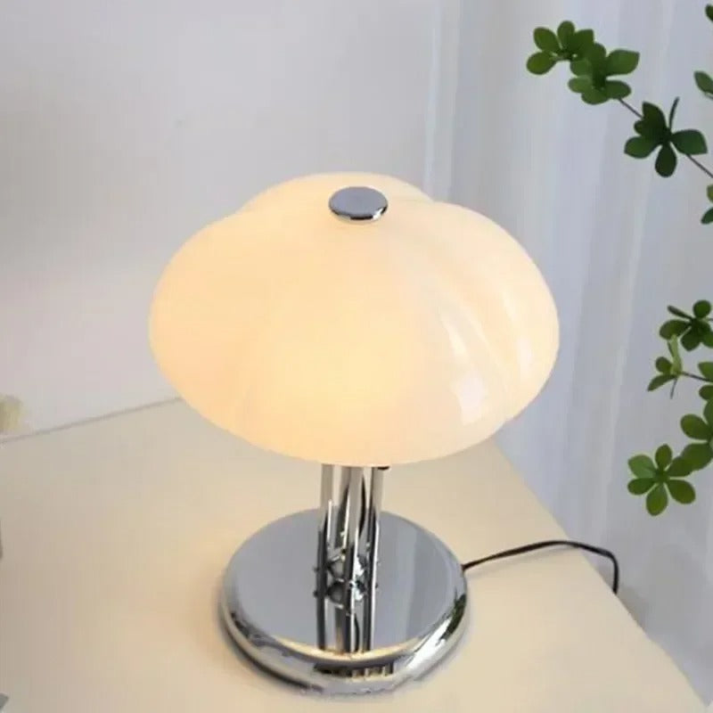 Lampe de Chevet Design Citrouille en Verre et Métal