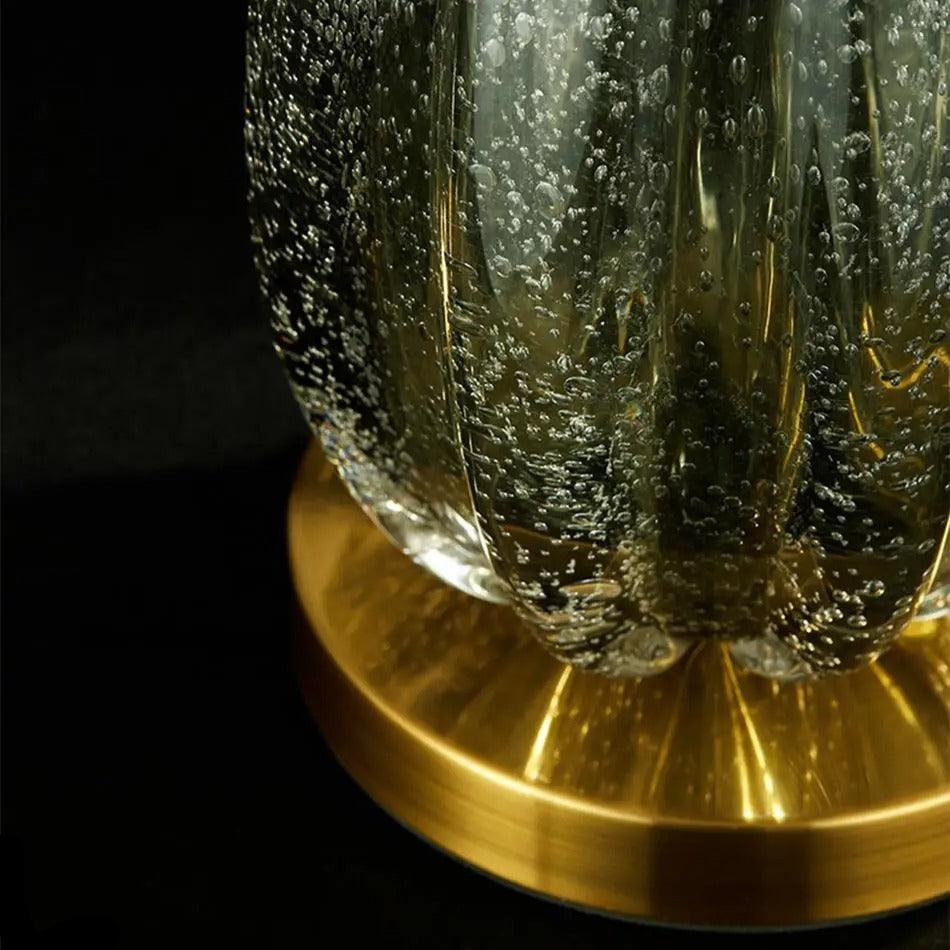 Lampe de Chevet en Verre et Tissu – Design Contemporain