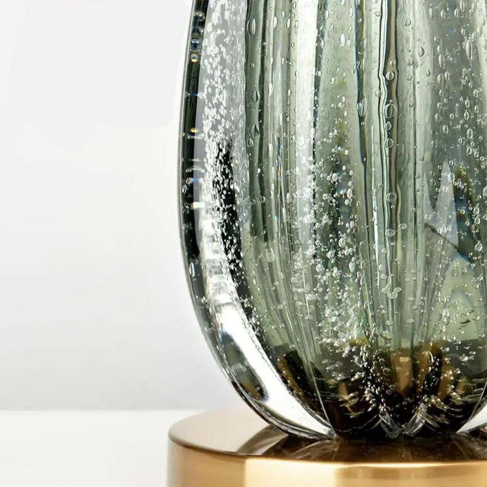 Lampe de Chevet en Verre et Tissu – Design Contemporain