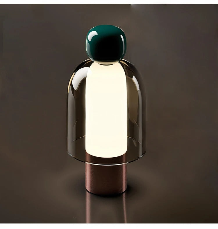 Lampe de Chevet Minimaliste en Verre et Aluminium