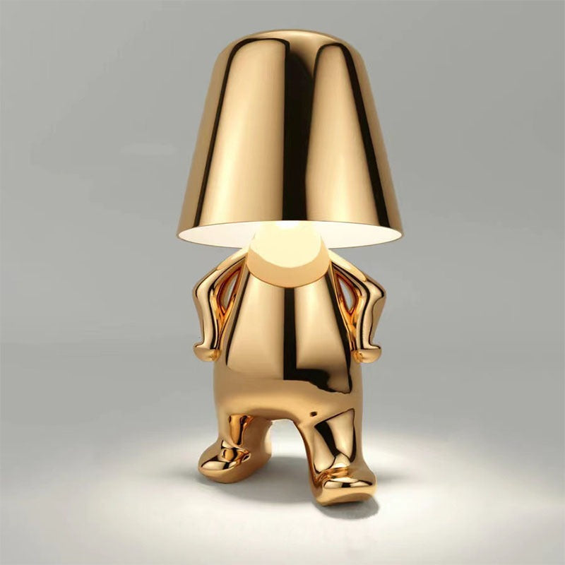 Lampe de Chevet Dorée Design Sculptural