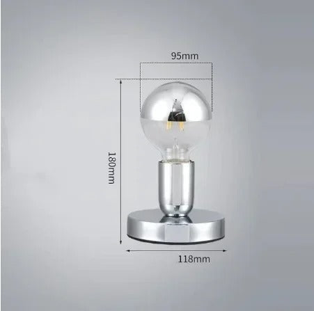 Lampe de Chevet en Métal Argenté – Design Épuré