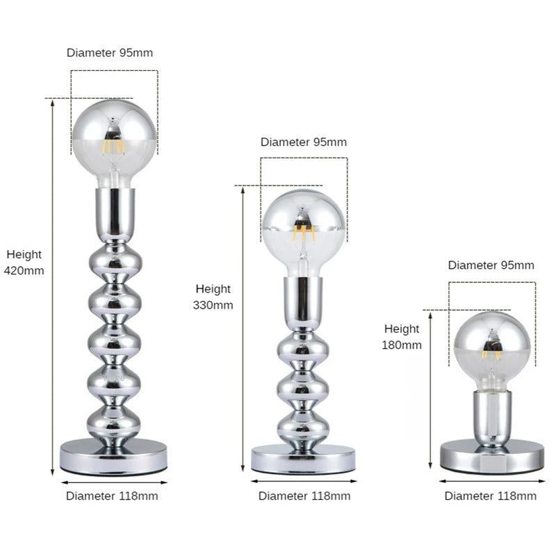 Lampe de Chevet en Métal Argenté – Design Épuré
