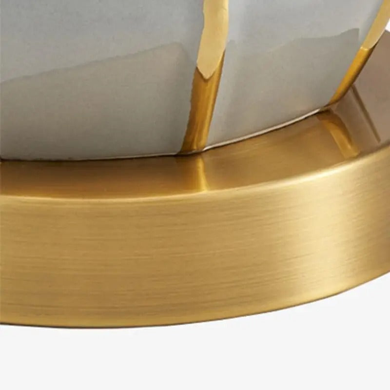 Lampe de Chevet Céramique Grise et Métal Doré