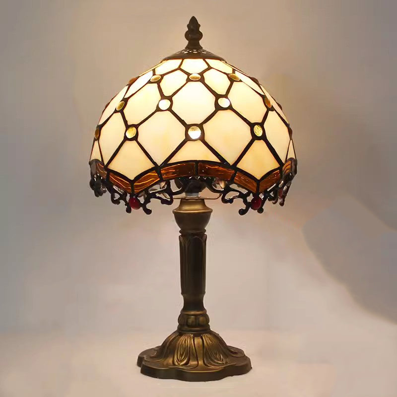 Lampe de Chevet Style Tiffany Industriel en Vitrail