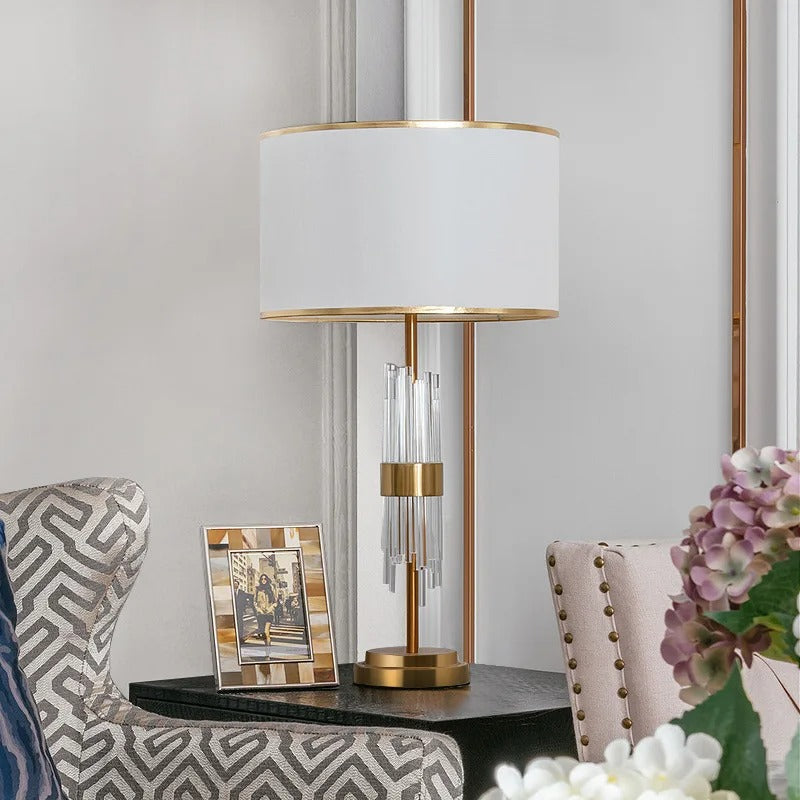 Lampe de Chevet Cristal et Métal Doré – Design Luxe