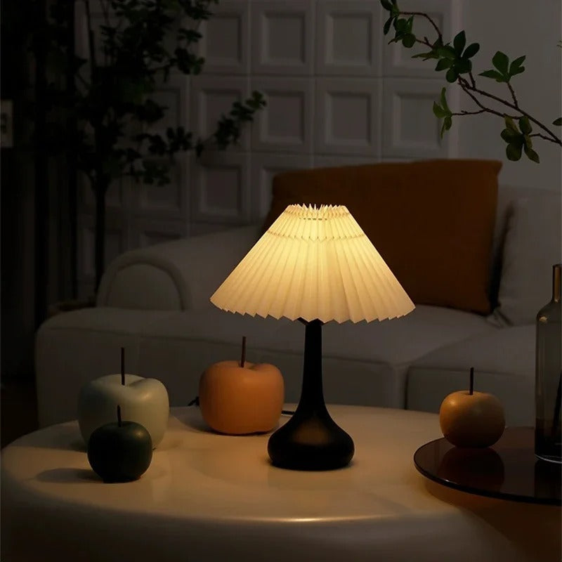 Lampe de Chevet Design à Abat-Jour Plissé