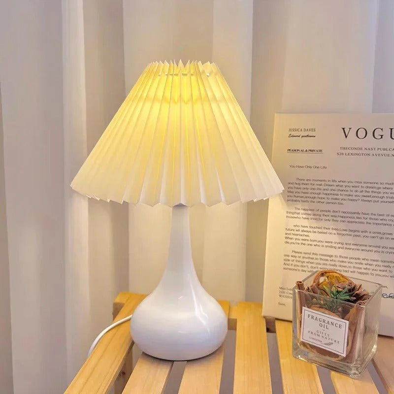 Lampe de Chevet Design à Abat-Jour Plissé