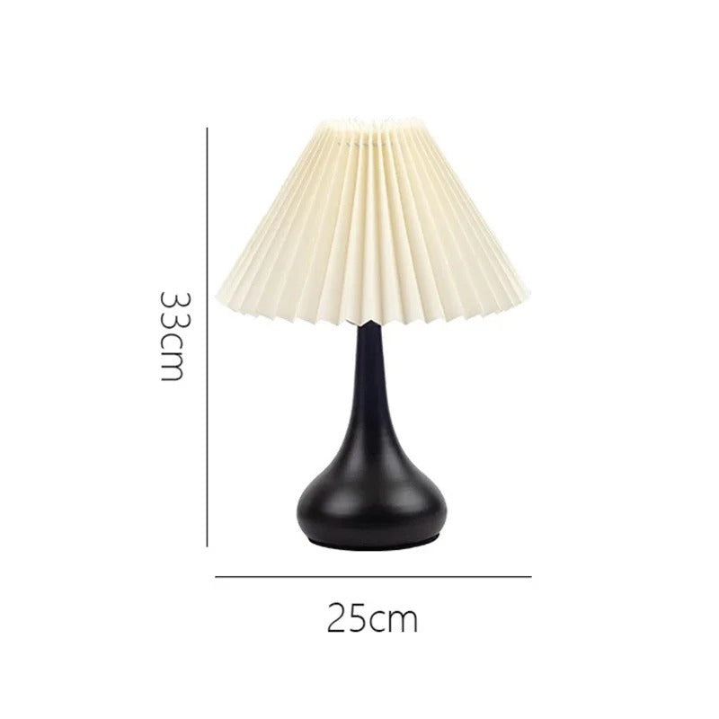 Lampe de Chevet Design à Abat-Jour Plissé