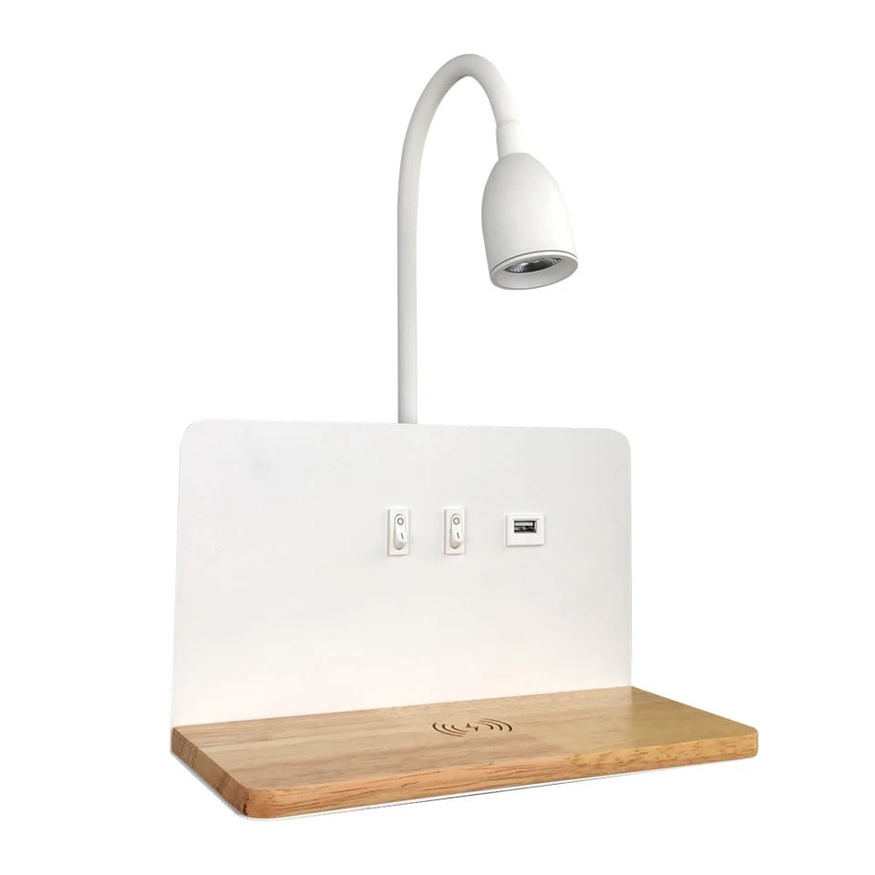 Applique Murale de Chevet avec Chargeur à Induction