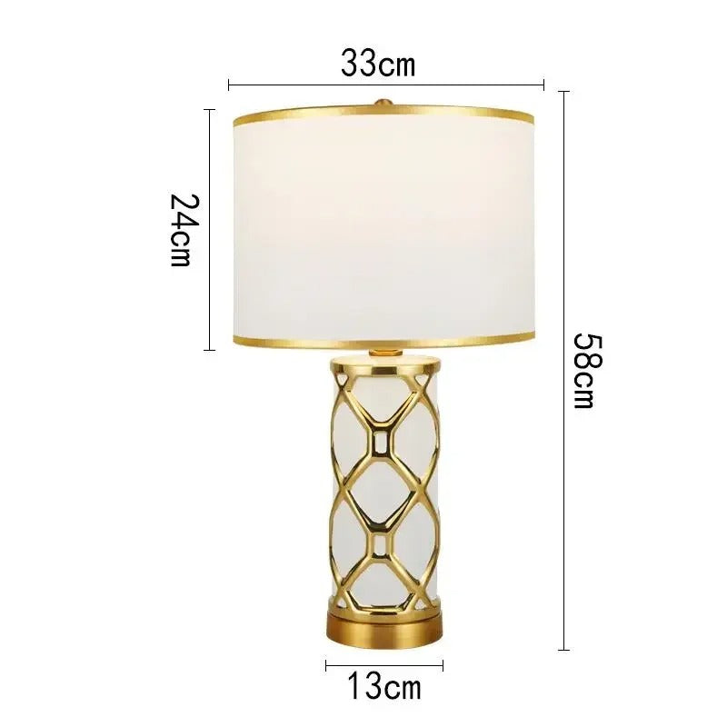 Lampe de Chevet Céramique Noir et Or